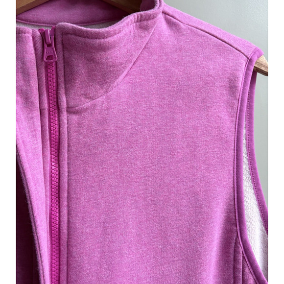 Lands End Serious Sweats Pink Full Zip Vest Soft Cotton Blend 2X 20W-22W Cozy - Picture 3 of 15